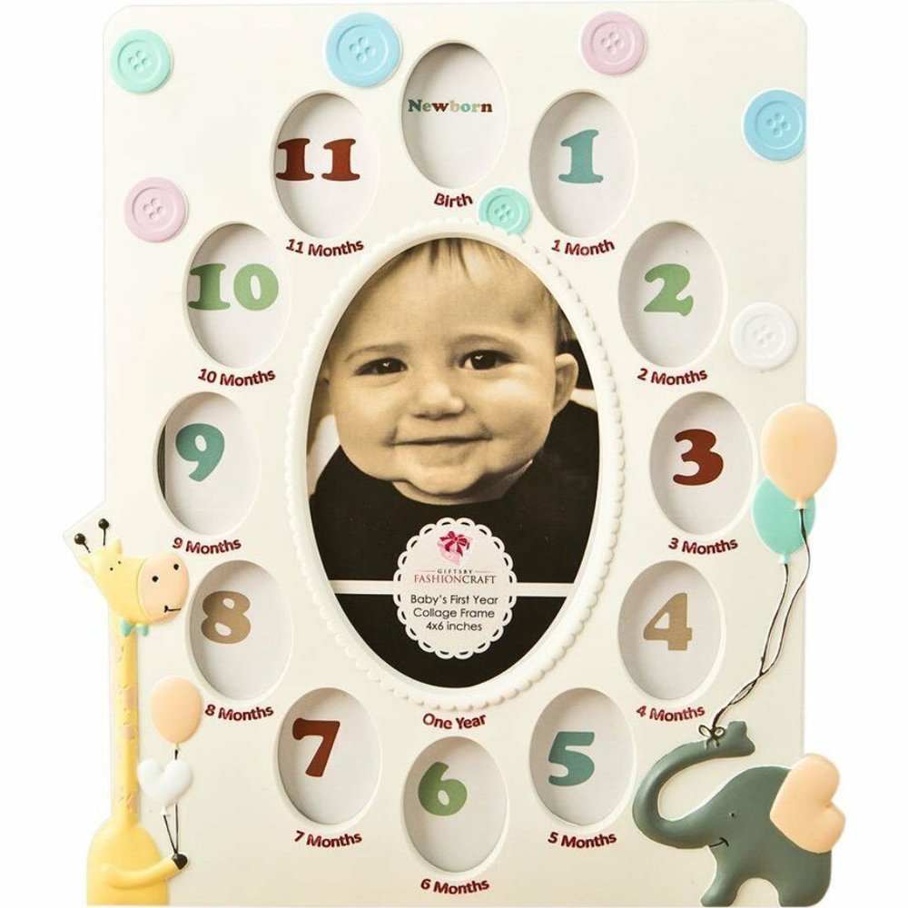 Giraffe and Elephant Baby Collage Picture Frame
